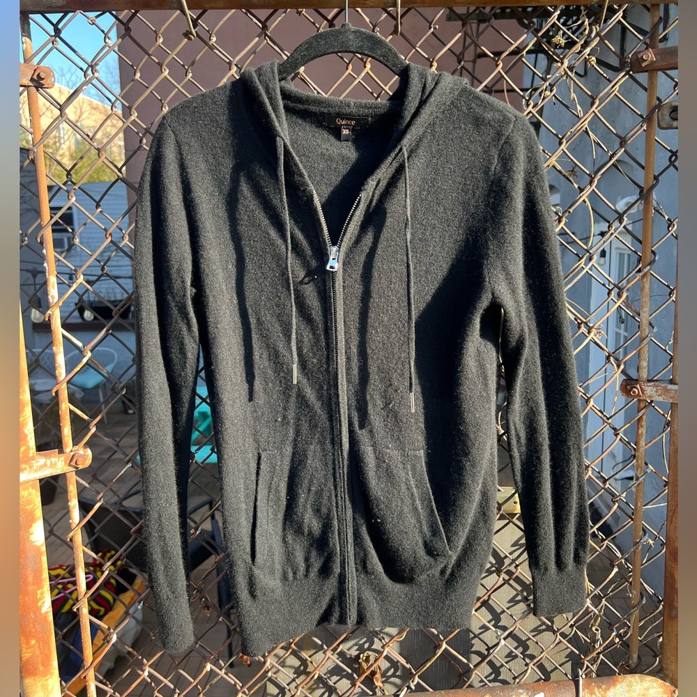Quince
Mongolian Cashmere Full-Zip Hoodie Black XS Womens